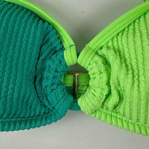 Salt + Cove Bikini Top Juniors Size XS Green Colorblock NWT - Picture 3 of 8